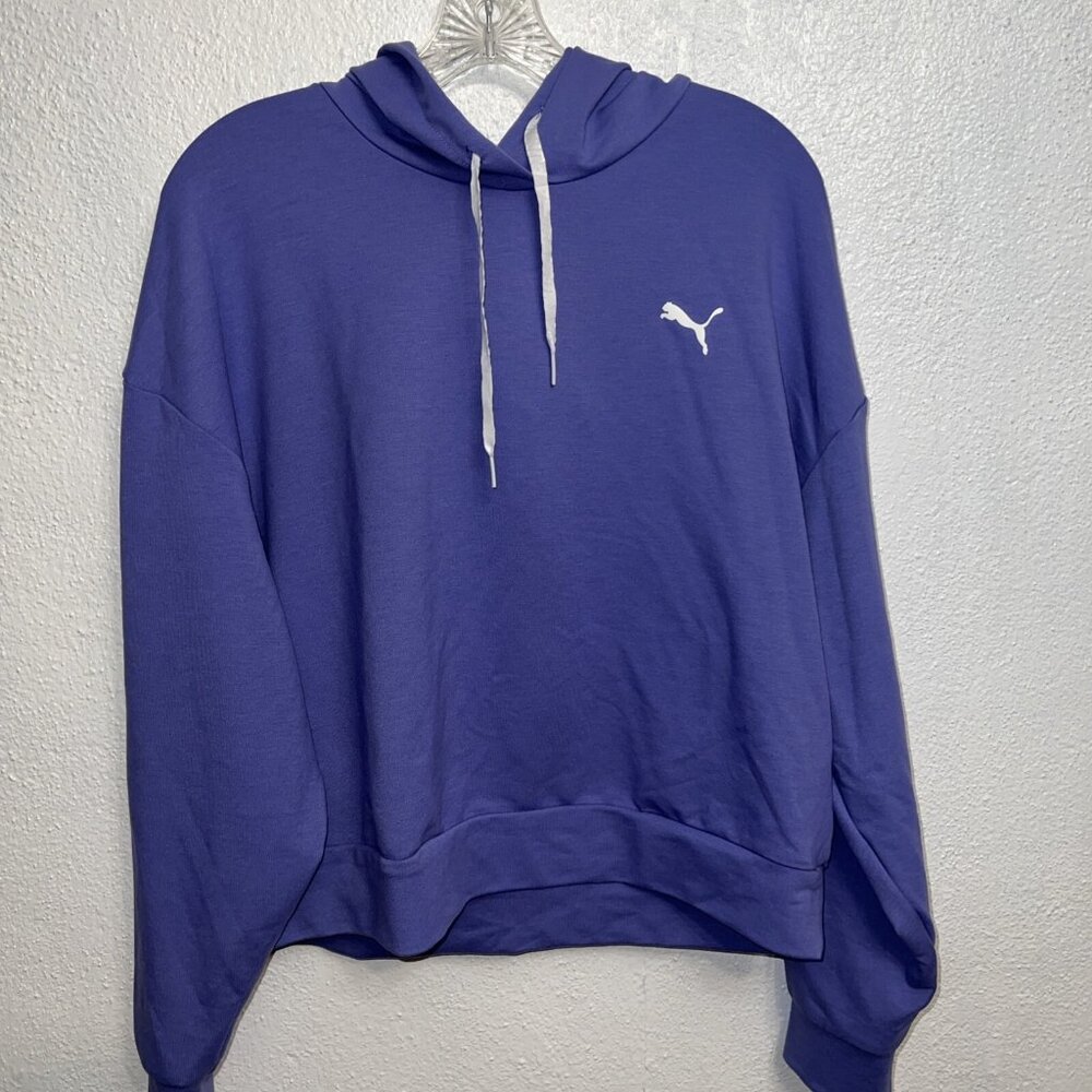 Puma Womens Purple Hoodie Aolid Womens L Jersey Longsleeve Pullover‎ Athletic